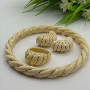 Stampd Cream and Gold Bracelet Set